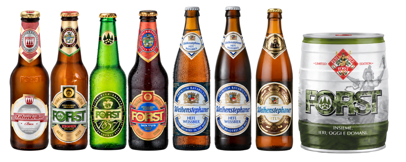 Lineup birre Forst e Weihenstephaner con fusto